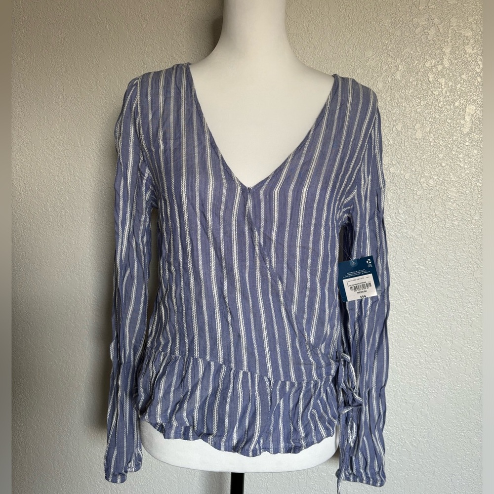 Arizona wrap top | Blue with white stripes | size Medium